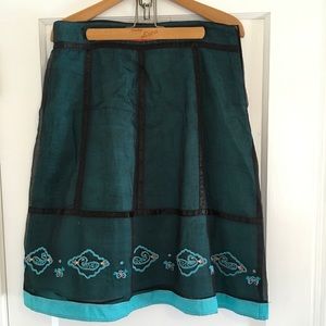 ❤️Boho Turquoise & Black Embroidered cotton skirt